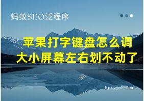 苹果打字键盘怎么调大小屏幕左右划不动了