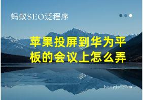 苹果投屏到华为平板的会议上怎么弄