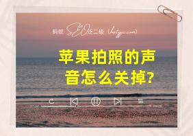 苹果拍照的声音怎么关掉?