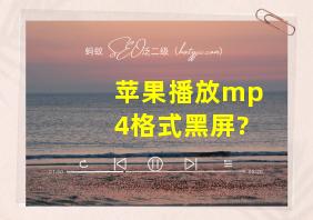 苹果播放mp4格式黑屏?