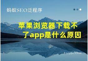 苹果浏览器下载不了app是什么原因