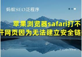 苹果浏览器safari打不开网页因为无法建立安全链接