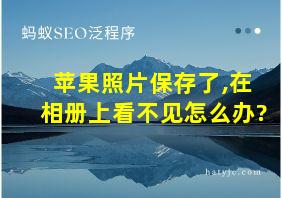 苹果照片保存了,在相册上看不见怎么办?