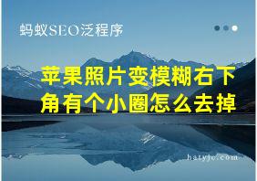 苹果照片变模糊右下角有个小圈怎么去掉