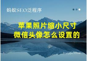 苹果照片缩小尺寸微信头像怎么设置的