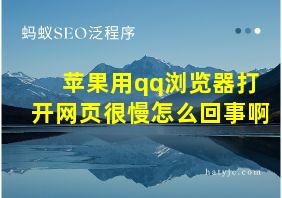 苹果用qq浏览器打开网页很慢怎么回事啊