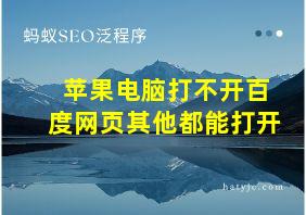 苹果电脑打不开百度网页其他都能打开