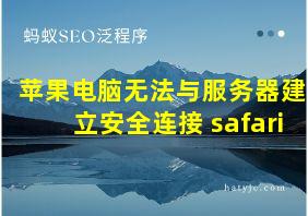 苹果电脑无法与服务器建立安全连接 safari