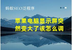 苹果电脑显示屏突然变大了该怎么调