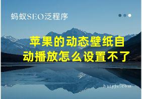 苹果的动态壁纸自动播放怎么设置不了