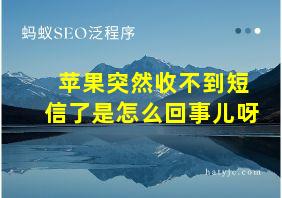 苹果突然收不到短信了是怎么回事儿呀