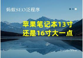 苹果笔记本13寸还是16寸大一点