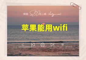 苹果能用wifi