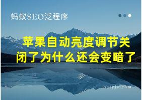 苹果自动亮度调节关闭了为什么还会变暗了