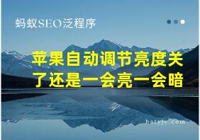 苹果自动调节亮度关了还是一会亮一会暗