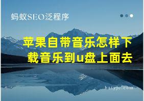 苹果自带音乐怎样下载音乐到u盘上面去