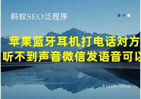 苹果蓝牙耳机打电话对方听不到声音微信发语音可以