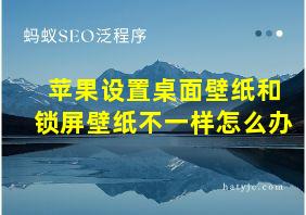 苹果设置桌面壁纸和锁屏壁纸不一样怎么办