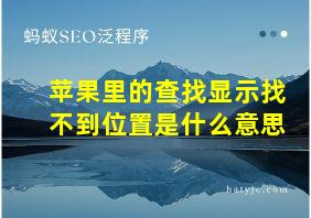 苹果里的查找显示找不到位置是什么意思