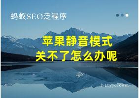 苹果静音模式关不了怎么办呢