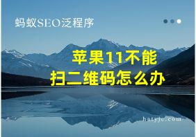 苹果11不能扫二维码怎么办