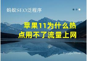 苹果11为什么热点用不了流量上网