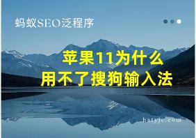 苹果11为什么用不了搜狗输入法