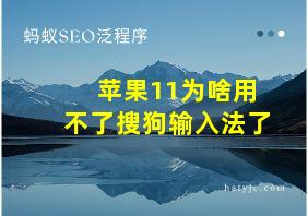 苹果11为啥用不了搜狗输入法了