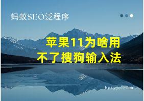 苹果11为啥用不了搜狗输入法