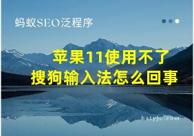 苹果11使用不了搜狗输入法怎么回事