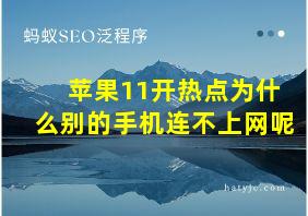 苹果11开热点为什么别的手机连不上网呢