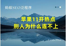 苹果11开热点别人为什么连不上