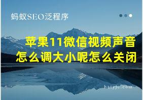 苹果11微信视频声音怎么调大小呢怎么关闭