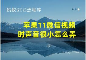 苹果11微信视频时声音很小怎么弄