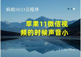 苹果11微信视频的时候声音小