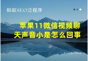 苹果11微信视频聊天声音小是怎么回事