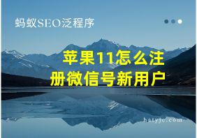 苹果11怎么注册微信号新用户