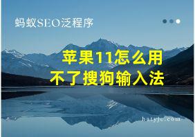 苹果11怎么用不了搜狗输入法