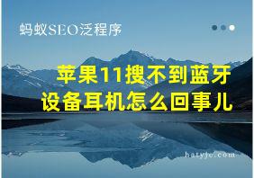 苹果11搜不到蓝牙设备耳机怎么回事儿