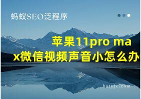 苹果11pro max微信视频声音小怎么办