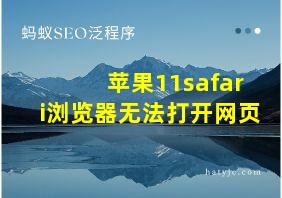 苹果11safari浏览器无法打开网页