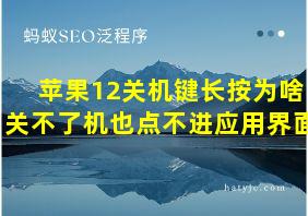 苹果12关机键长按为啥关不了机也点不进应用界面