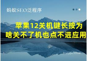 苹果12关机键长按为啥关不了机也点不进应用