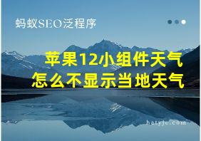 苹果12小组件天气怎么不显示当地天气