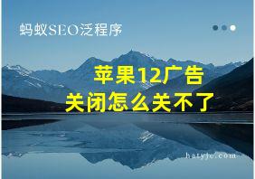 苹果12广告关闭怎么关不了