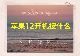 苹果12开机按什么