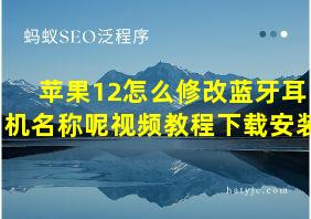 苹果12怎么修改蓝牙耳机名称呢视频教程下载安装