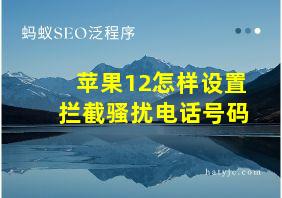 苹果12怎样设置拦截骚扰电话号码