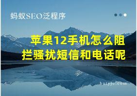 苹果12手机怎么阻拦骚扰短信和电话呢