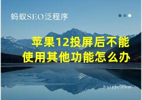 苹果12投屏后不能使用其他功能怎么办